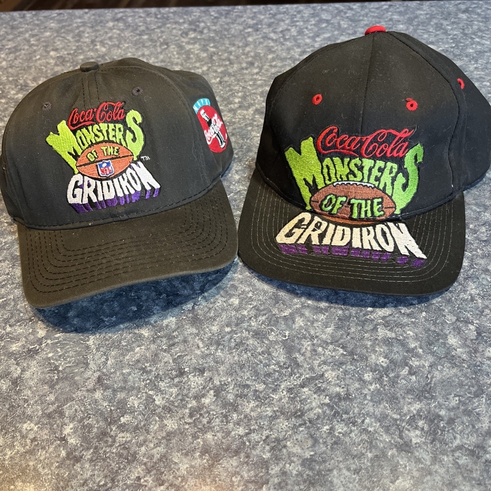 2Vintage 90s Starter Cap Coca Cola Monsters Of The Gridiron NFL Snapback Hat New